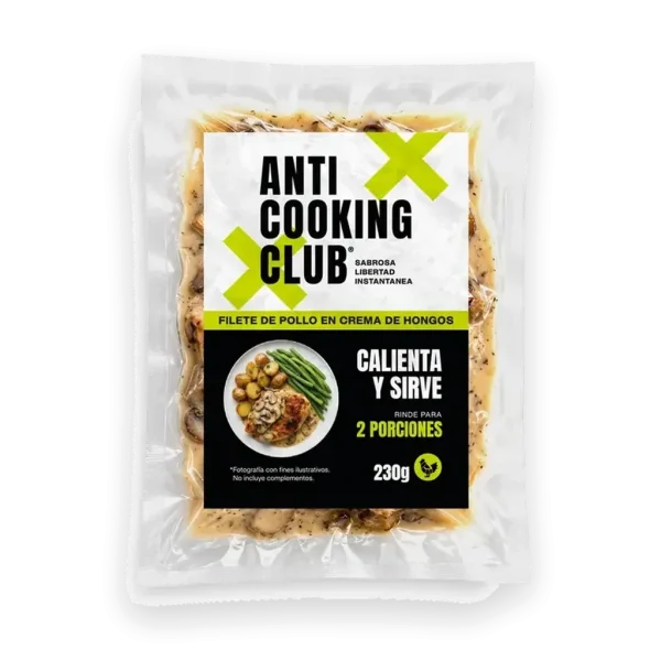 Bolsa al vacío de Filete de Pollo en Crema de Hongos 230g, Anti Cooking Club