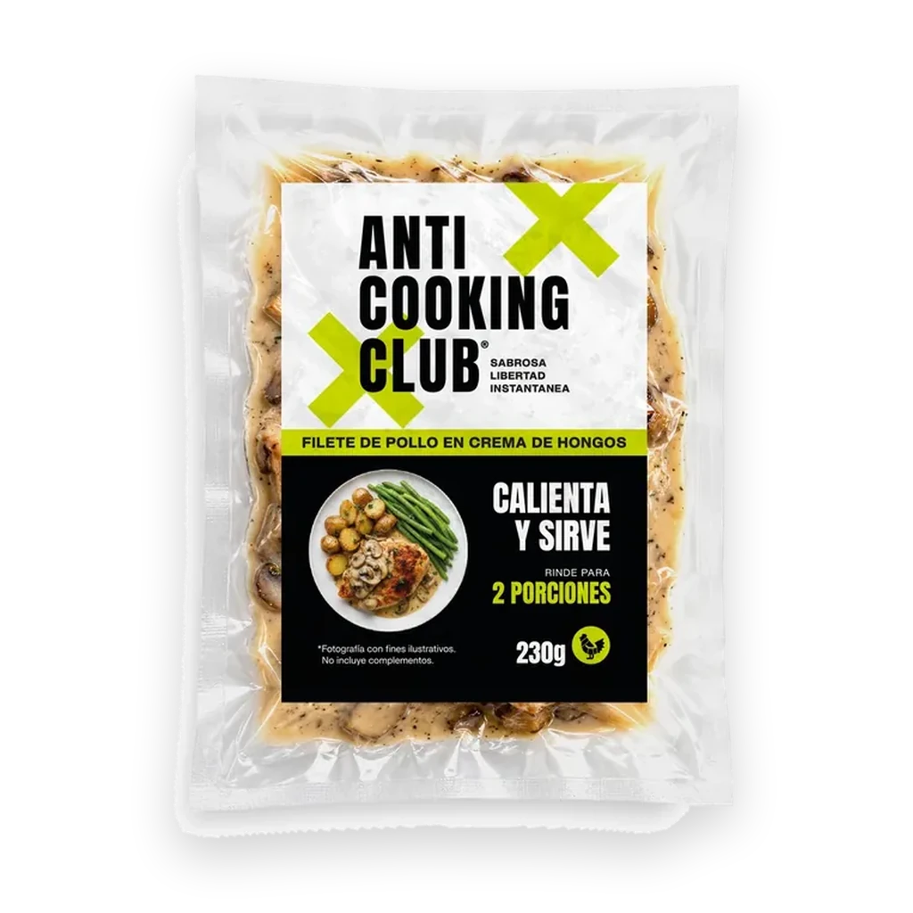 Bolsa al vacío de Filete de Pollo en Crema de Hongos 230g, Anti Cooking Club